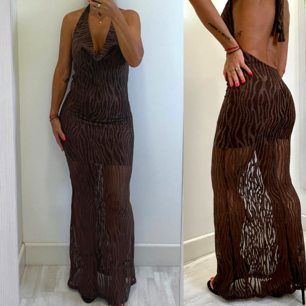 Vestido Cebra Calado