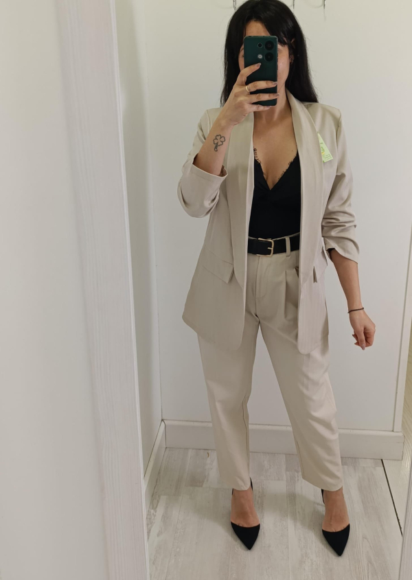Pantalón Traje Beige