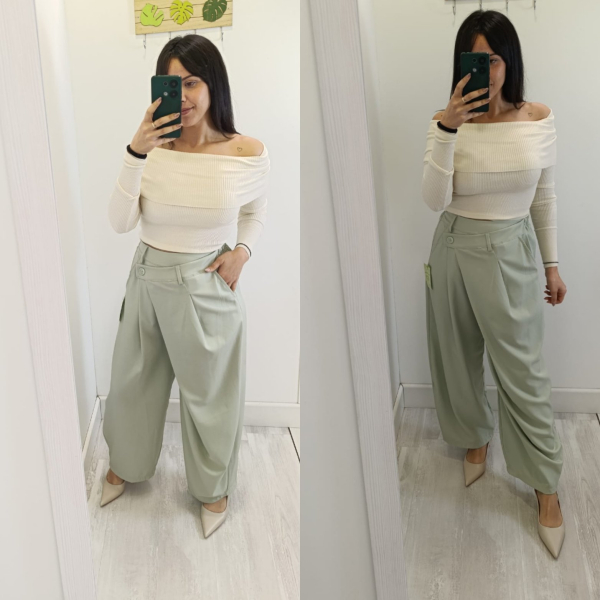 Pantalón Cruzado Verde Manzana