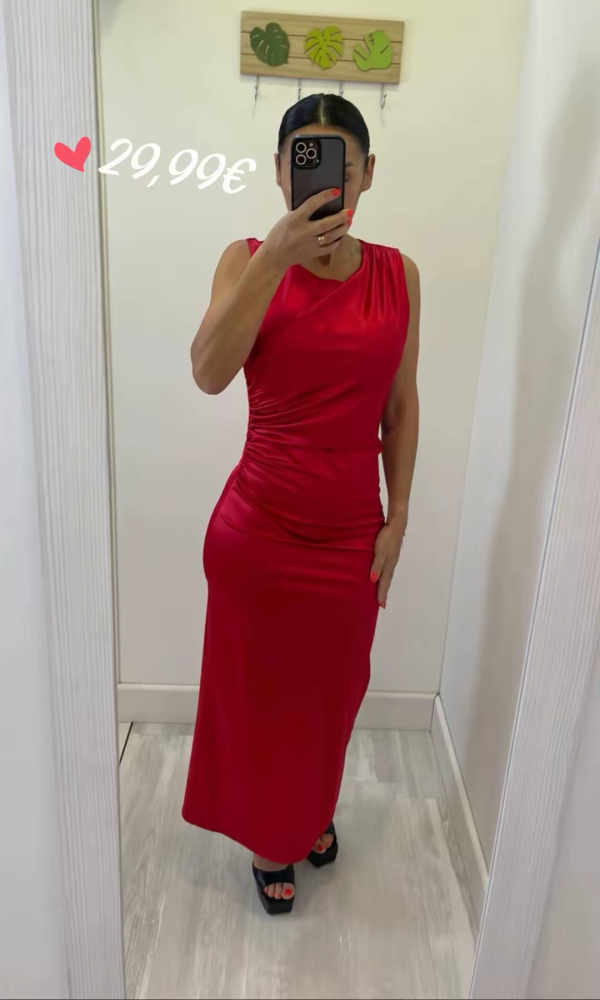 Vestido Rojo satinado